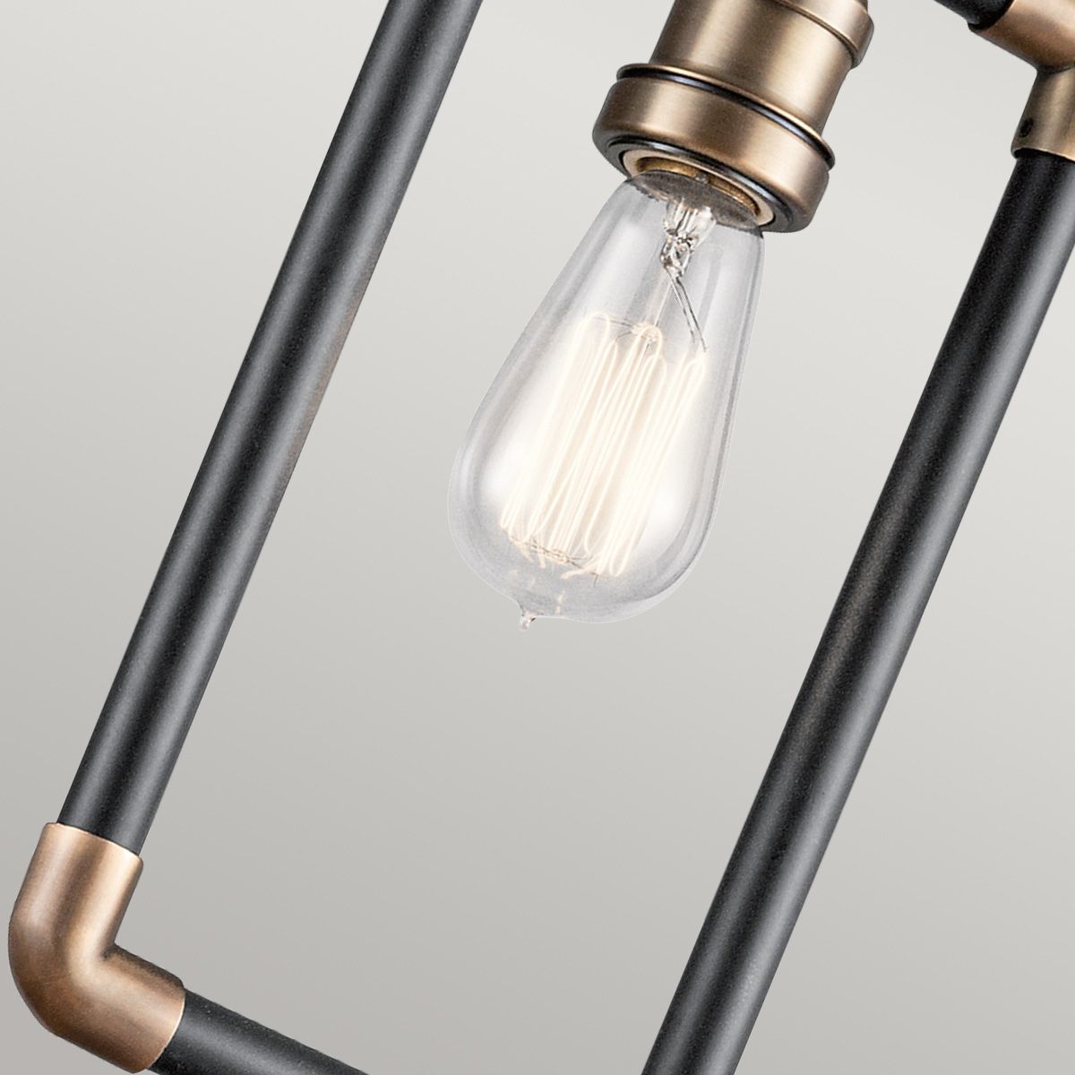 Kichler Imahn Single Mini Pendant - Black and Natural Brass