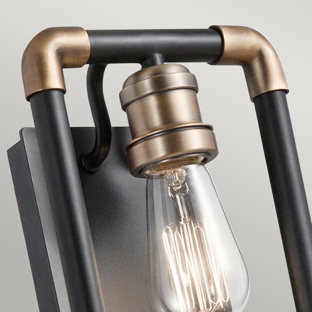 Kichler Imahn Single Wall Light - Black and Natural Brass