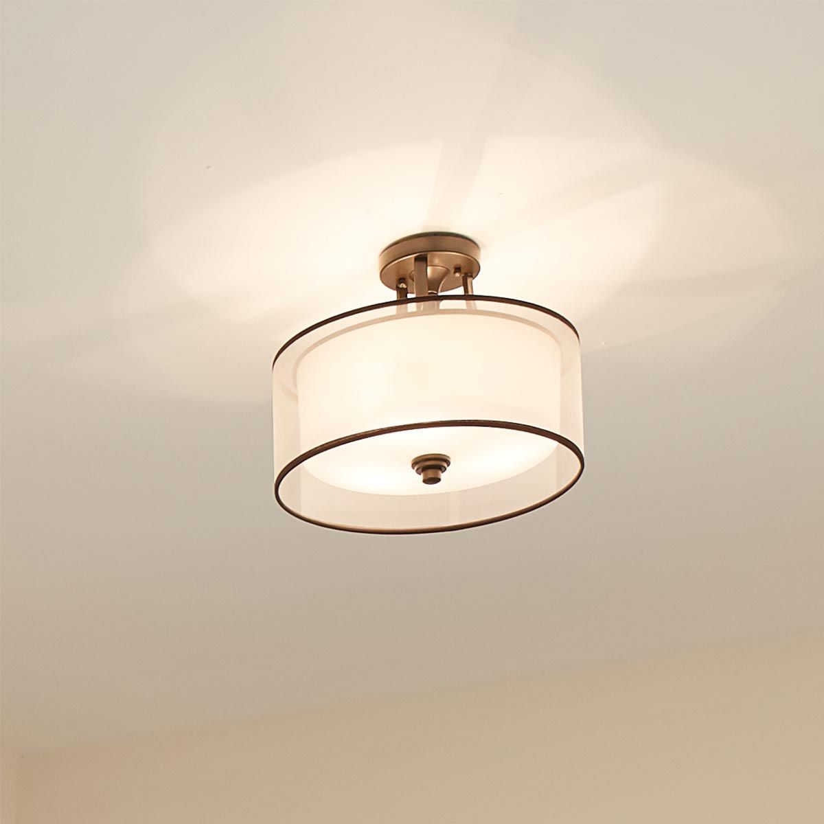 Kichler Lacey 3 Light Small Semi-Flush Fitting - Mission Bronze