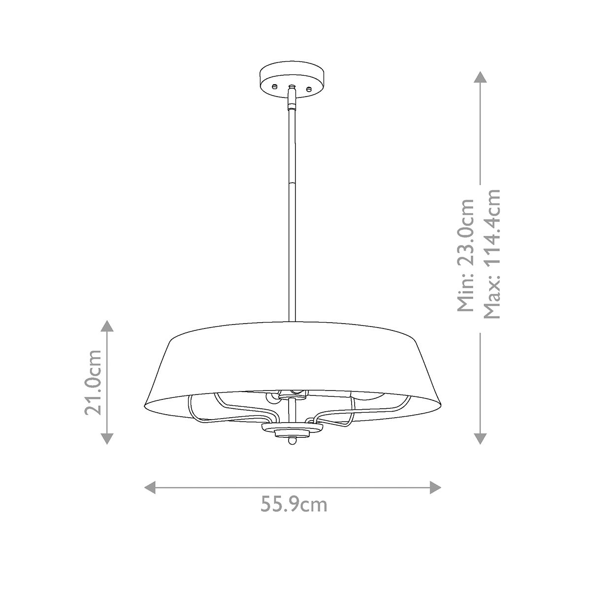 Kichler Luella 4 Light Duo-Mount Pendant - Black & Brass