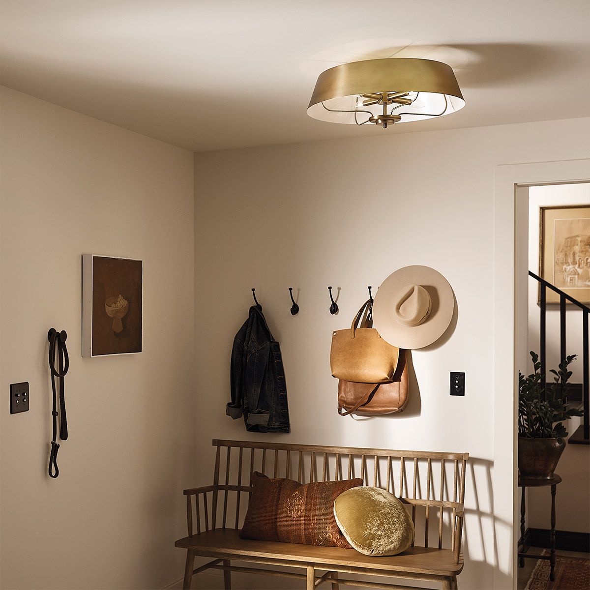 Kichler Luella 4 Light Duo-Mount Pendant - Brushed Natural Brass
