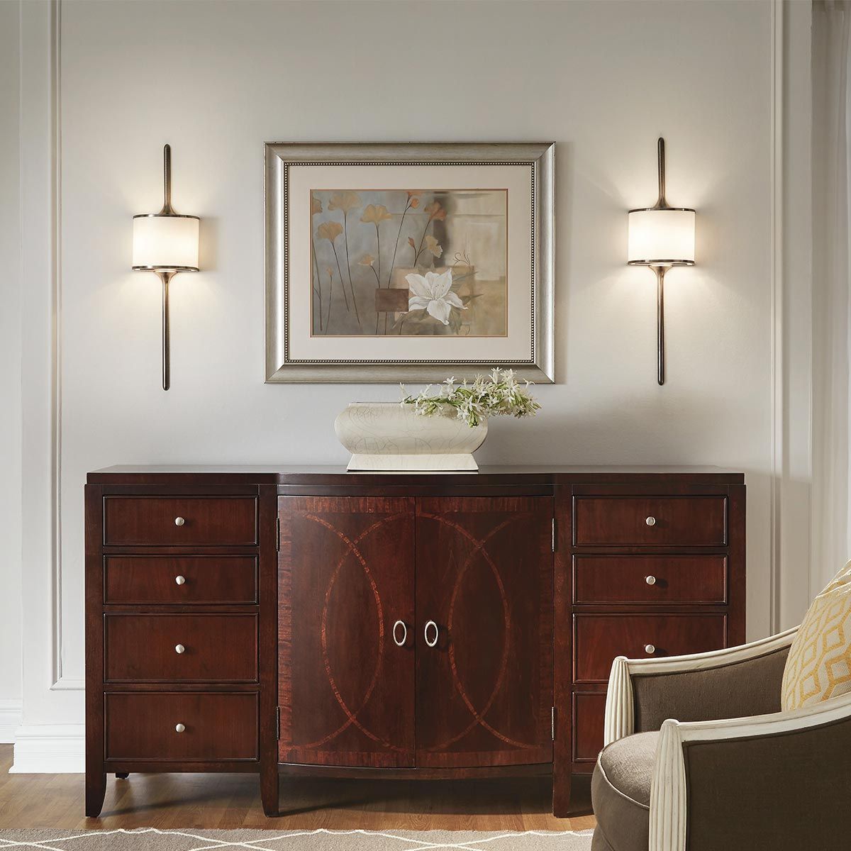 Kichler Mona 2 Light Small Bathroom Wall Light - Classic Pewter