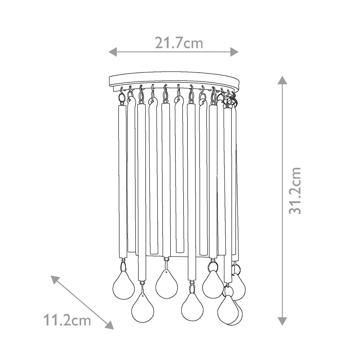 Kichler Piper 2 Light Wall Light - Polished Chrome