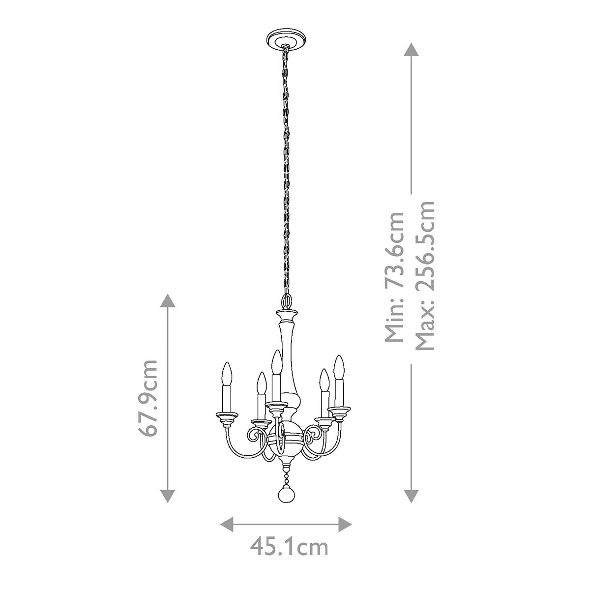 Kichler Rosalie 5 Light Mini Chandelier - Sterling Gold