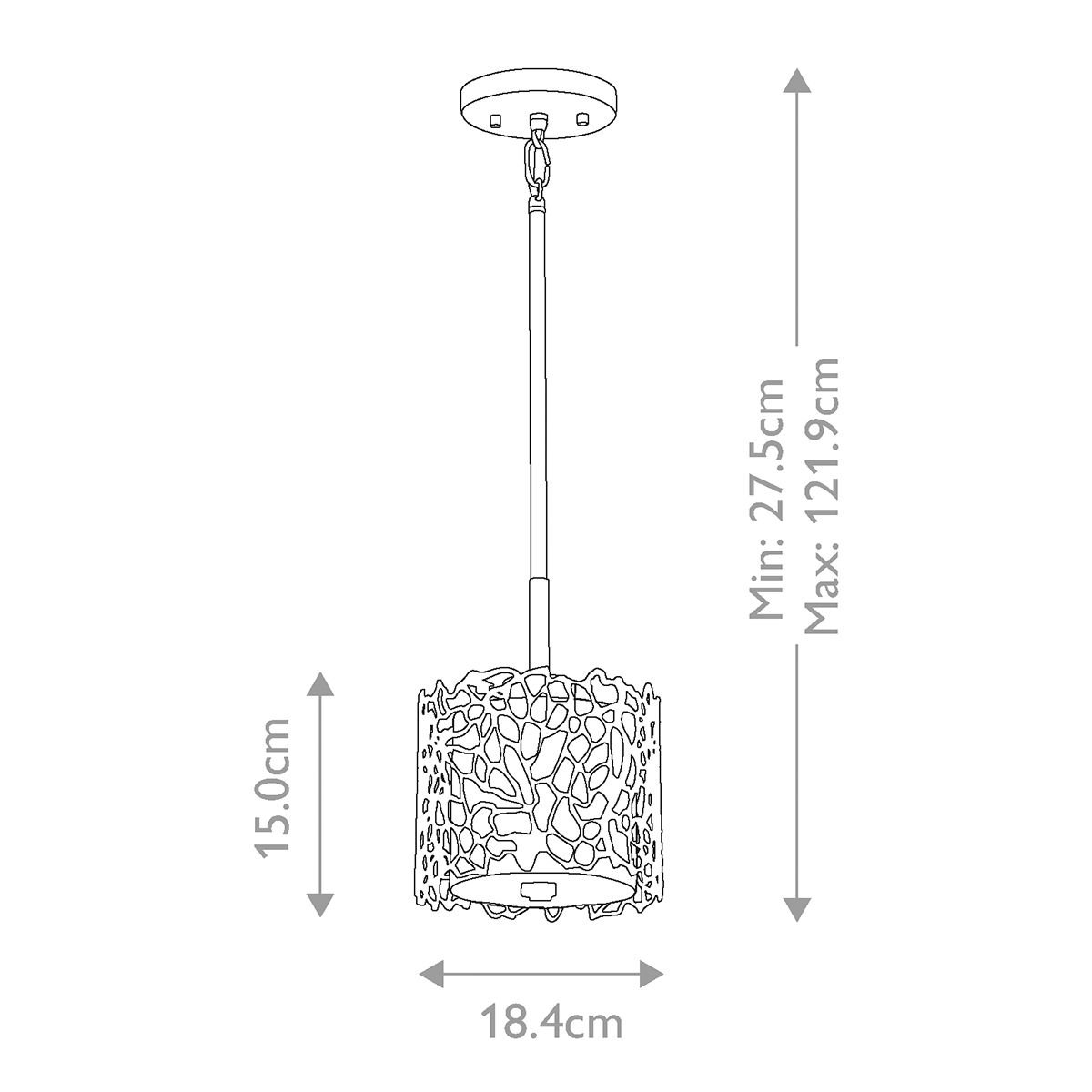Kichler Silver Coral Single Mini Pendant - Classic Pewter