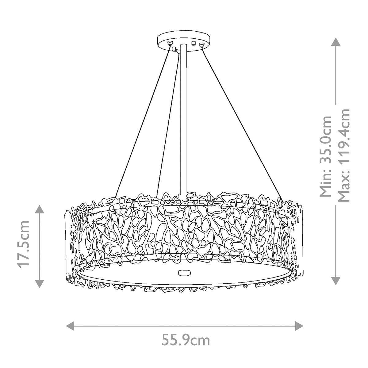 Kichler Silver Coral 4 Light Pendant - Classic Pewter