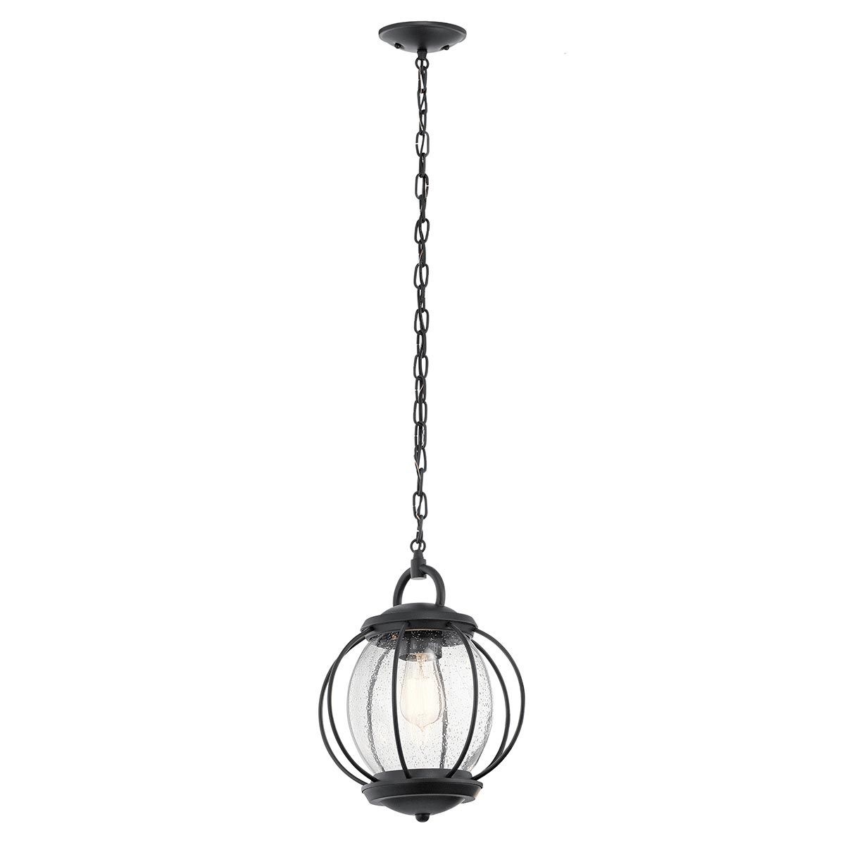 Kichler Vandalia Single Small Chain Lantern - Textured Black