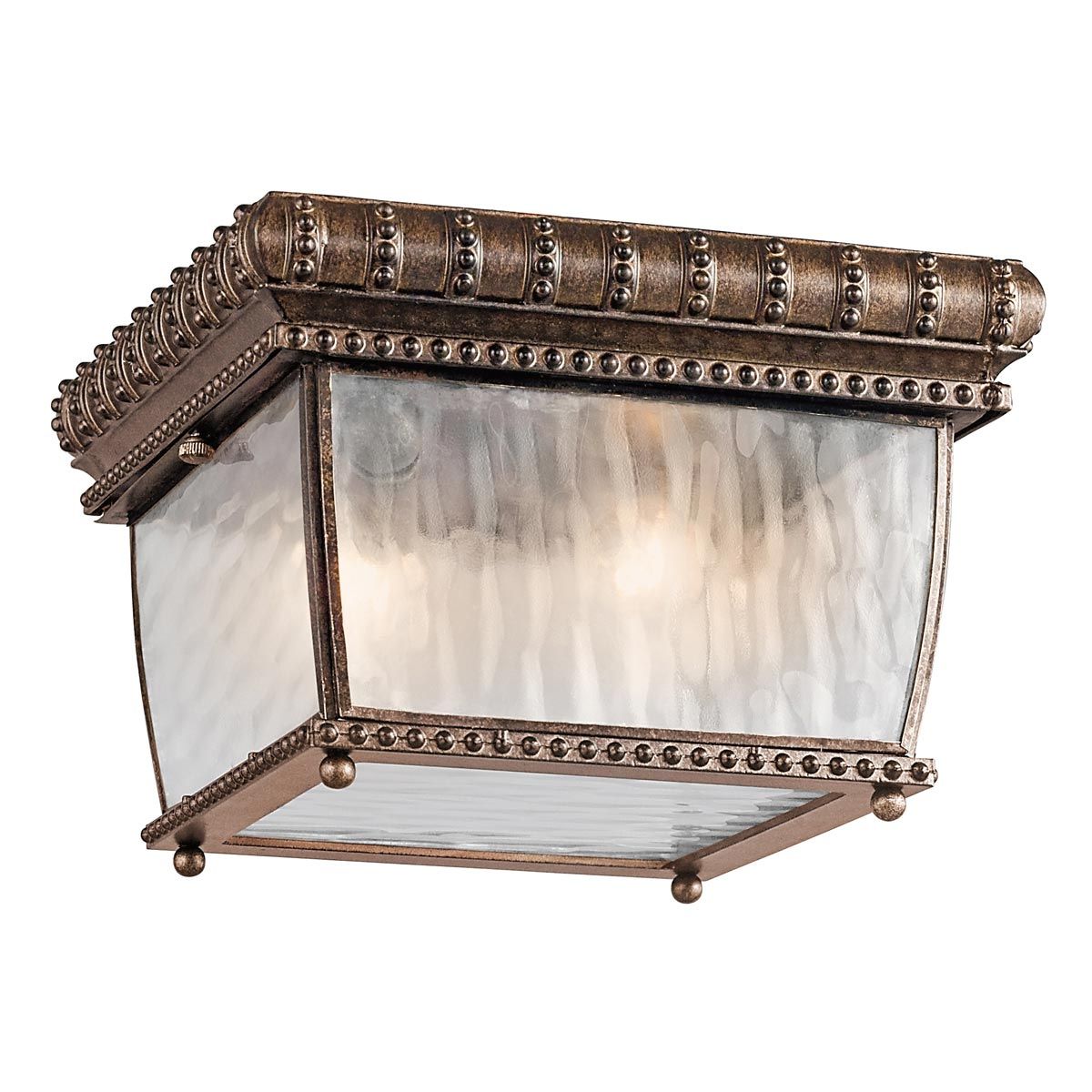 Kichler Venetian Rain 2 Light Flush Fitting - Brushed Bronze