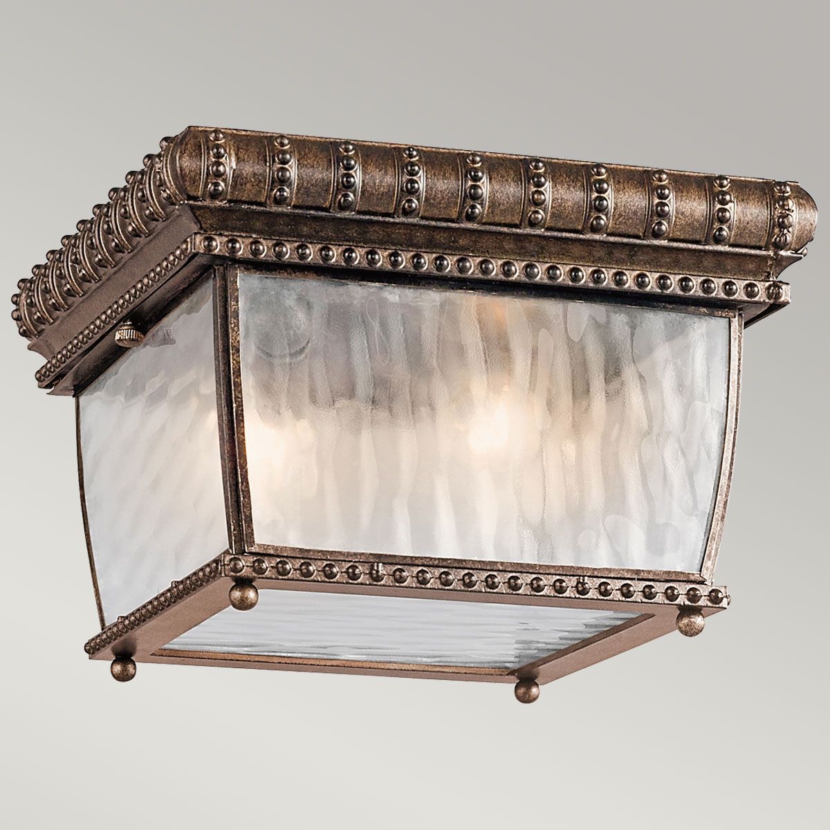 Kichler Venetian Rain 2 Light Flush Fitting - Brushed Bronze