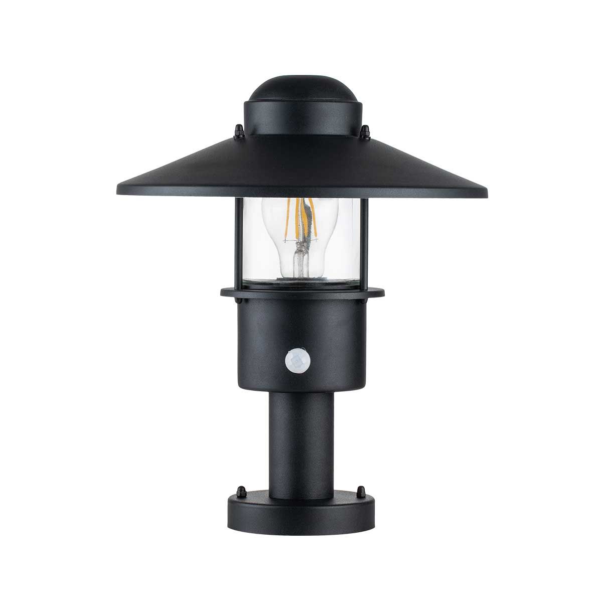 Elstead Klampenborg Single Pedestal with PIR - Black