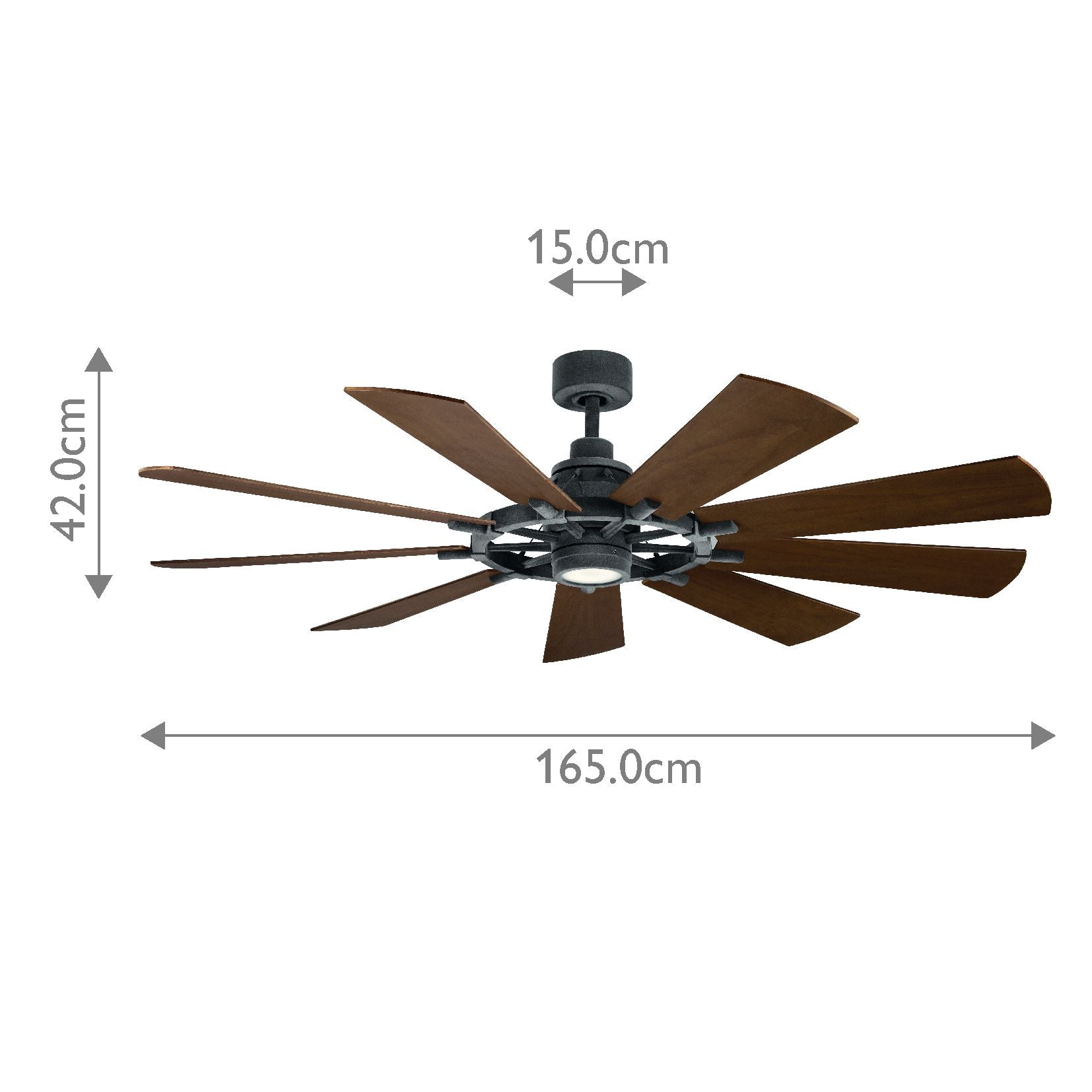 Kichler Gentry 65" Fan - Weathered Zinc