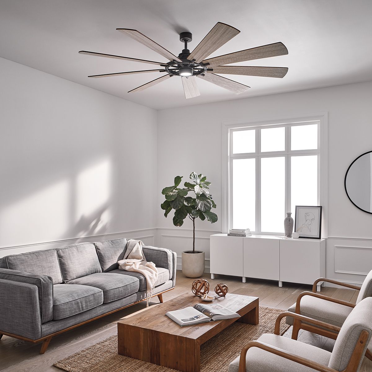 Kichler Gentry XL 85" Fan - Weathered Zinc