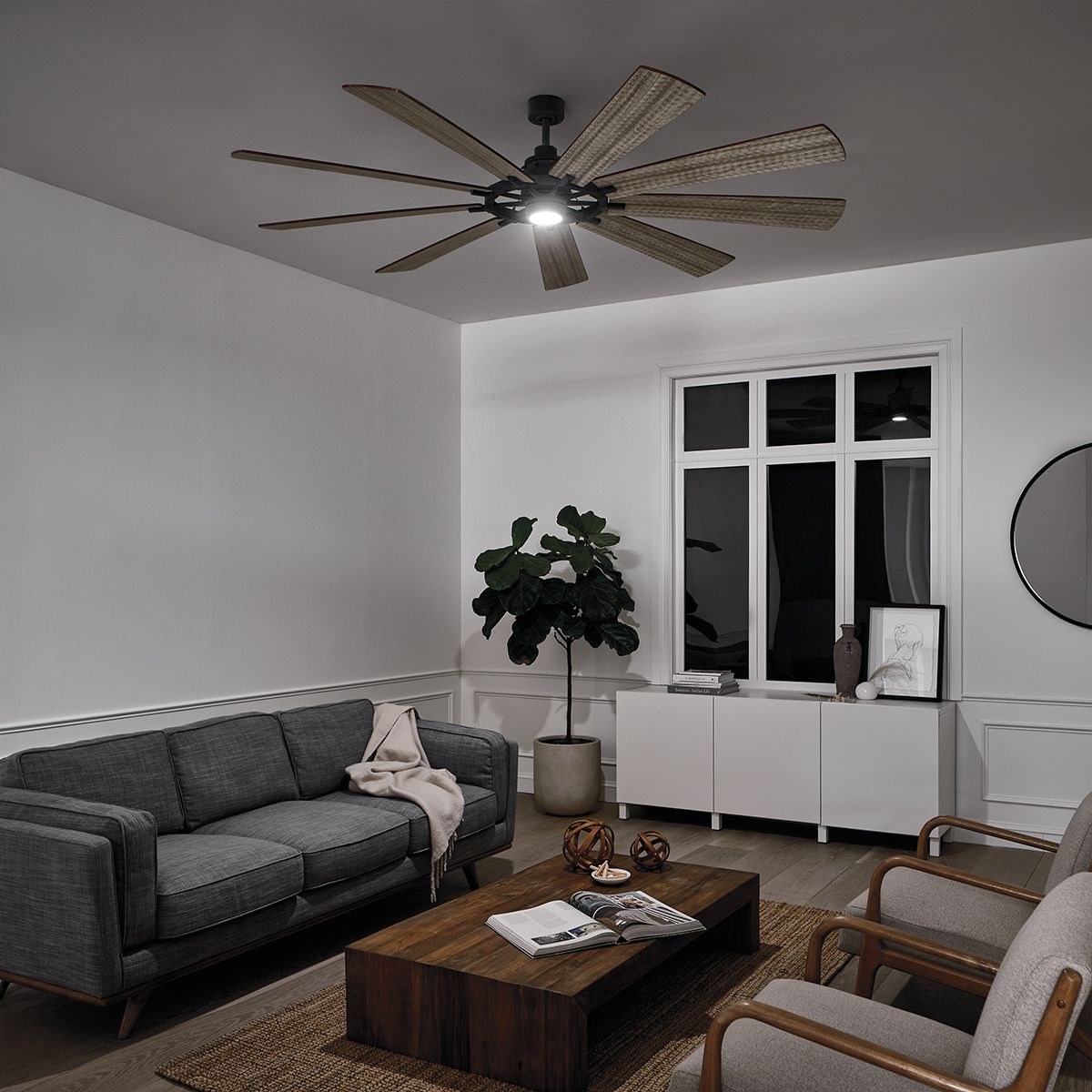 Kichler Gentry XL 85" Fan - Weathered Zinc