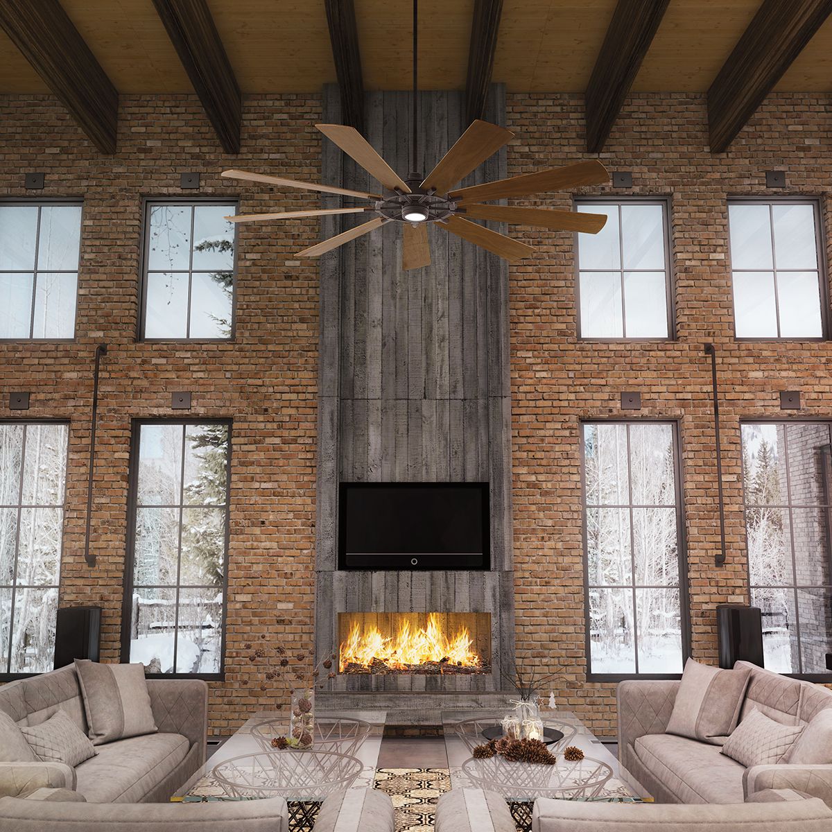 Kichler Gentry XL 85" Fan - Weathered Zinc
