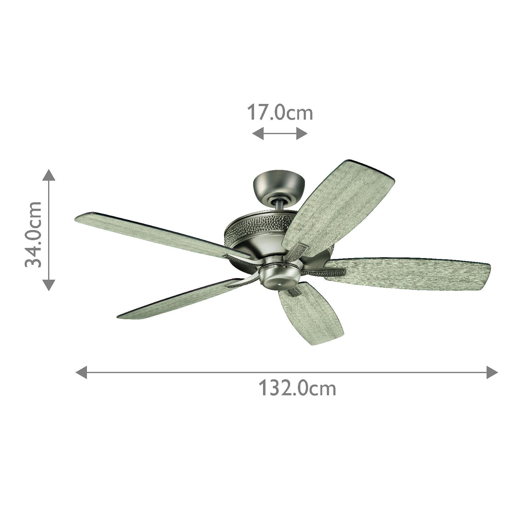 Kichler Monarch II 52" Fan - Burnished Antique Pewter