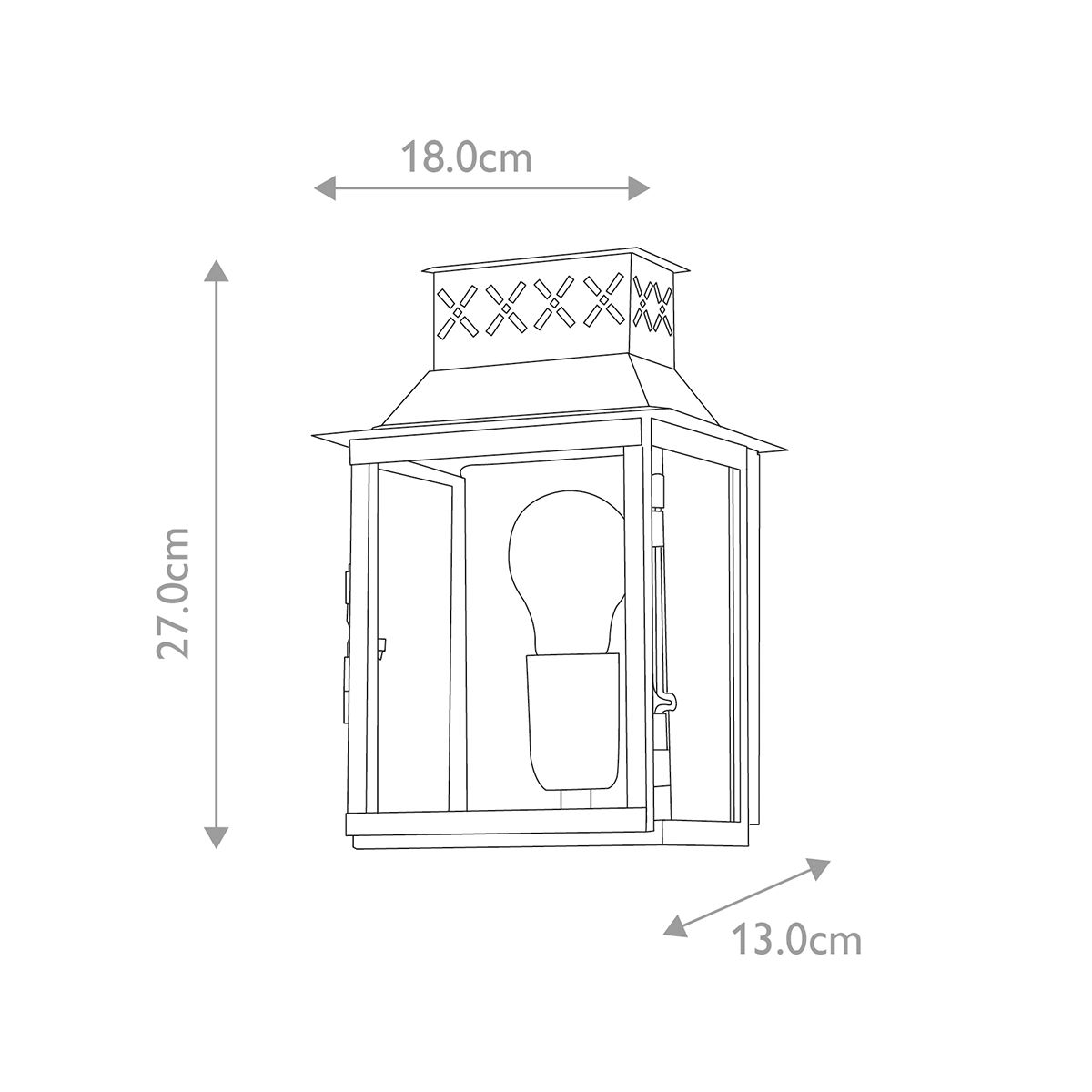 Elstead Lambeth Palace Single Wall Lantern - Aged Brass