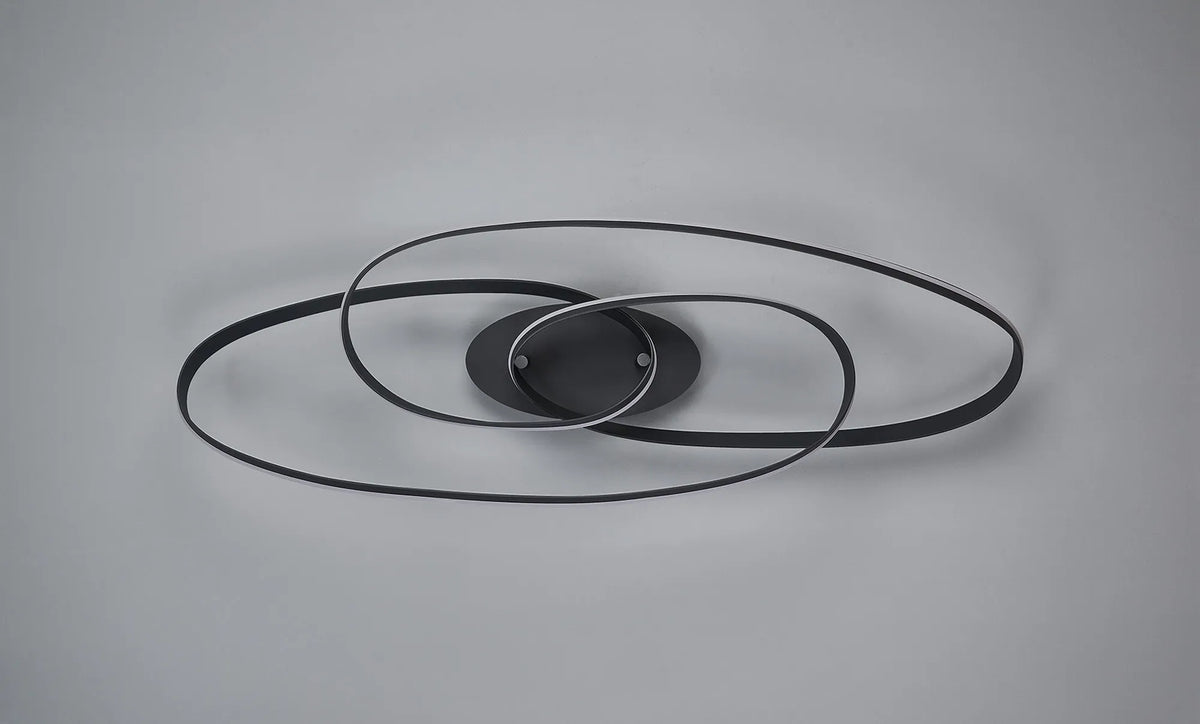 Fabula Laven Double Loop Flush Ceiling Light – 100.5 cm – Dark Grey
