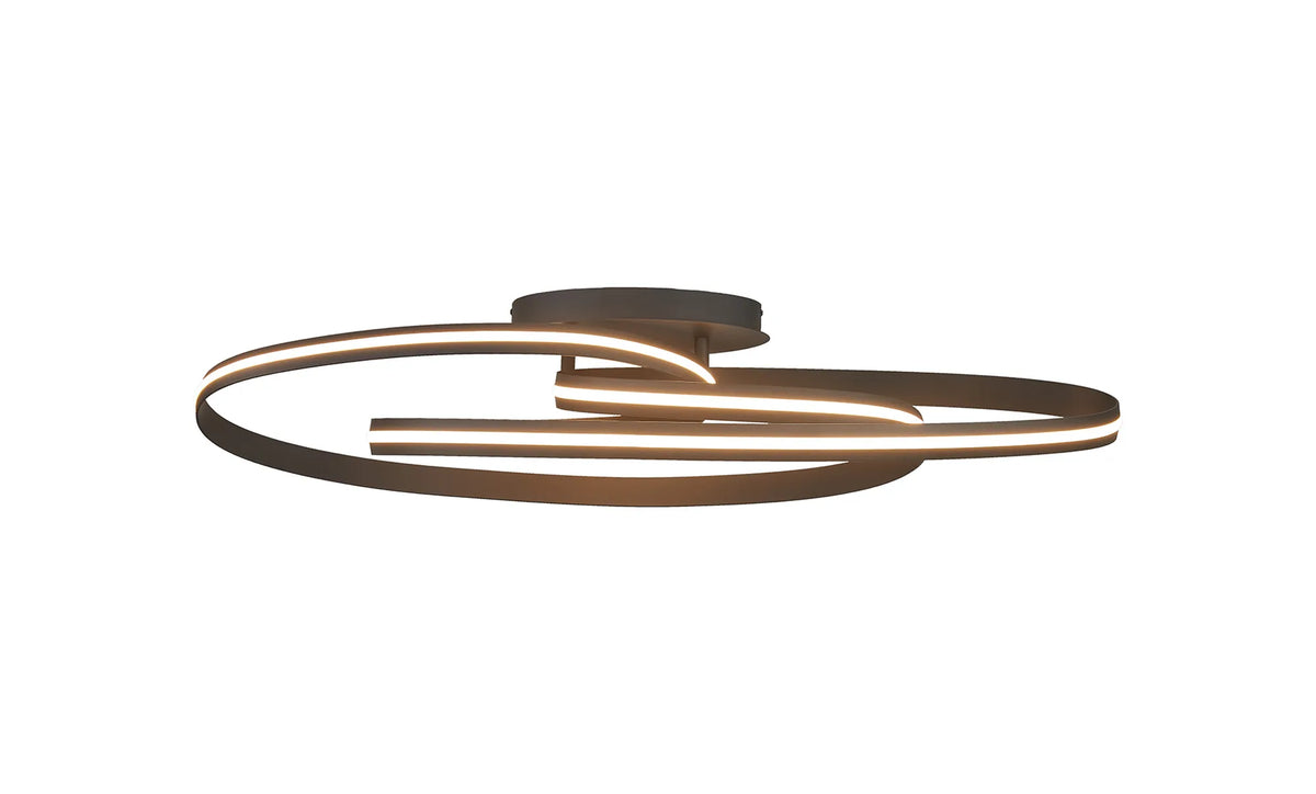 Fabula Laven Double Loop Flush Ceiling Light – 100.5 cm – Dark Grey 100.5 cm