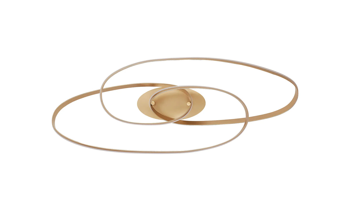 Fabula Laven Double Loop Flush Ceiling Light – 100.5 cm – Gold