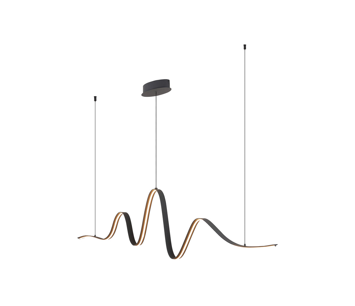 Fabula Laven Wave Pendant Light – 166.5 cm – Dark Grey 166.5 cm