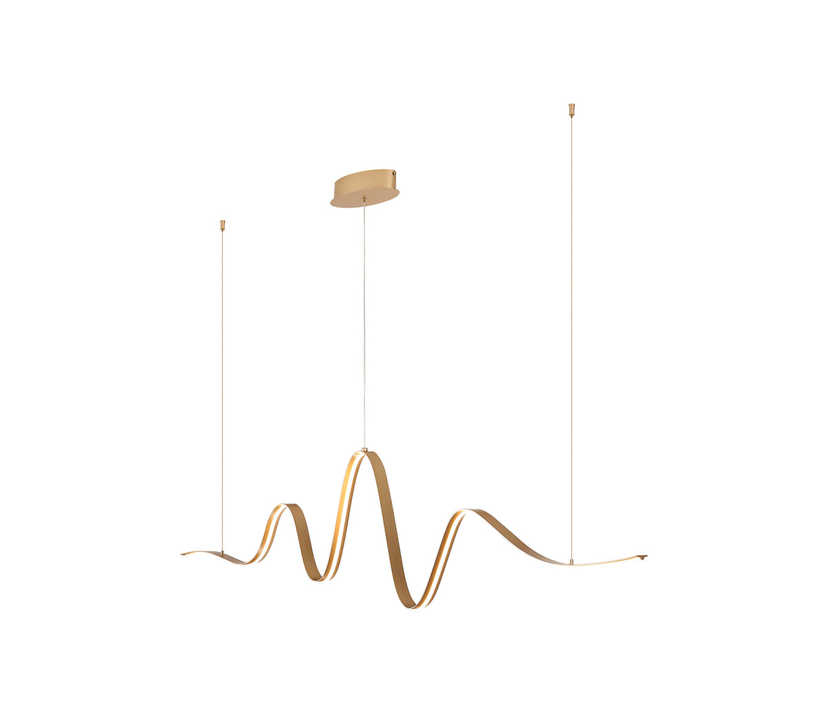 Fabula Laven Wave Pendant Light – 166.5 cm – Gold 166.5 cm