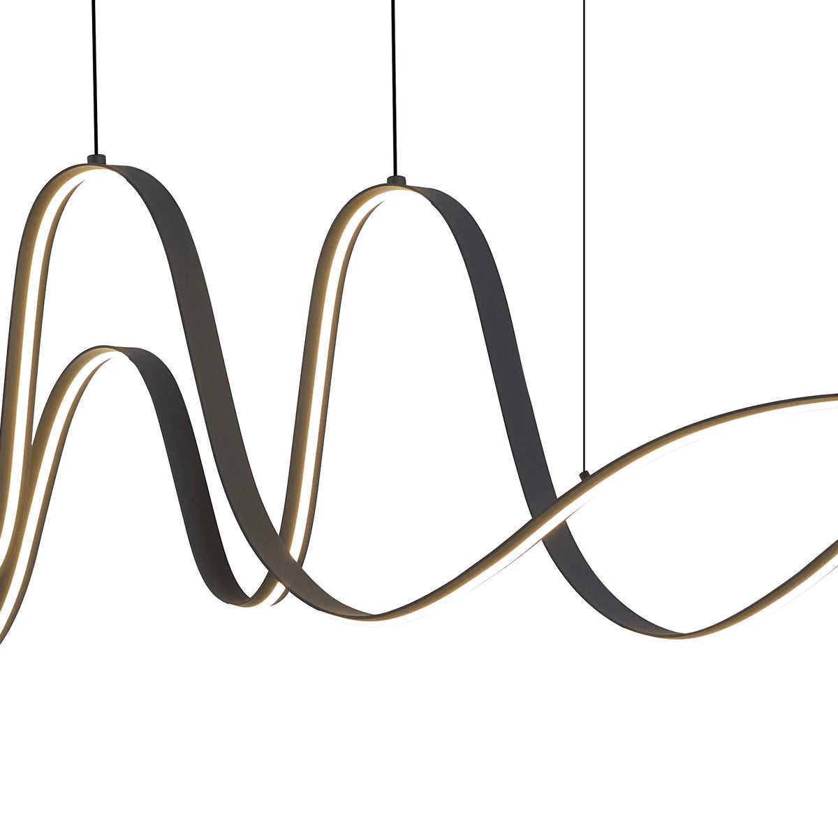 Fabula Laven Double Wave Pendant Light – Dark Grey
