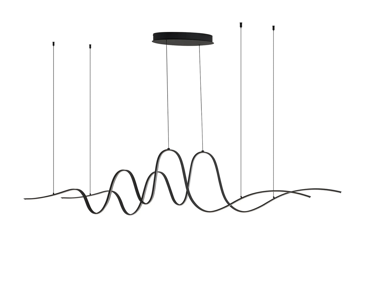 Fabula Laven Double Wave Pendant Light – Dark Grey