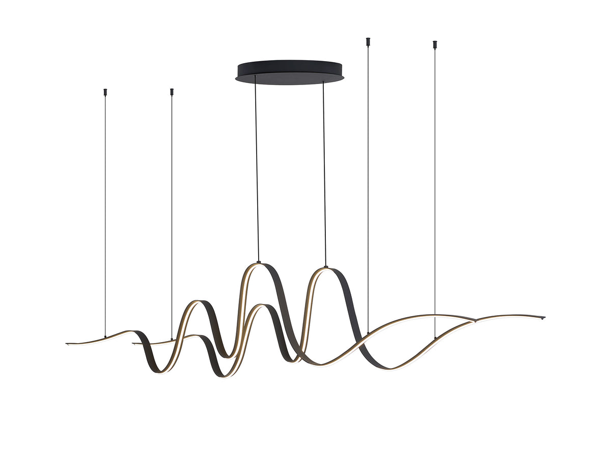 Fabula Laven Double Wave Pendant Light – Dark Grey 198 cm