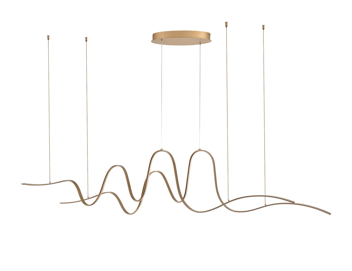 Fabula Laven Double Wave Pendant Light – Gold