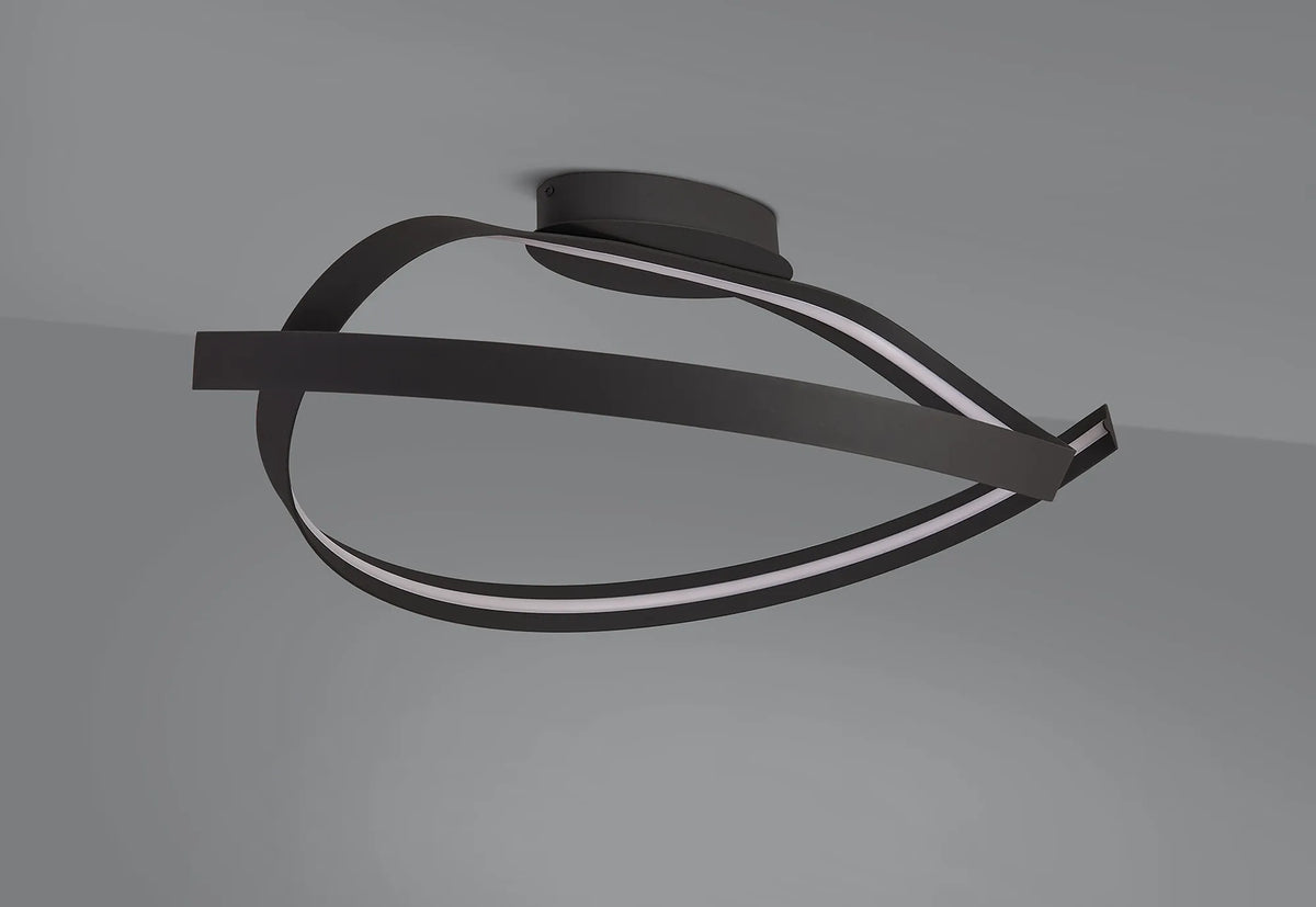 Fabula Laven Loop Semi Flush Ceiling Light – 58 cm – Dark Grey