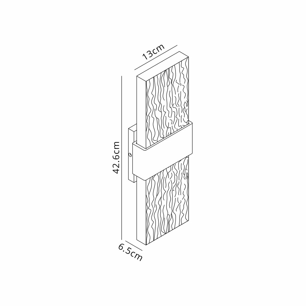 Fabula Havant IP65 Up/Down LED Wall Light – Satin Gold & Seiche Textured Glass