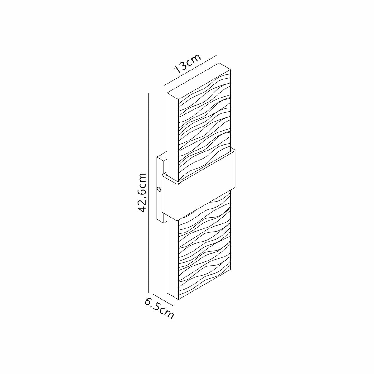 Fabula Havant IP65 Up/Down LED Wall Light – Satin Gold & Ripple Textured Glass