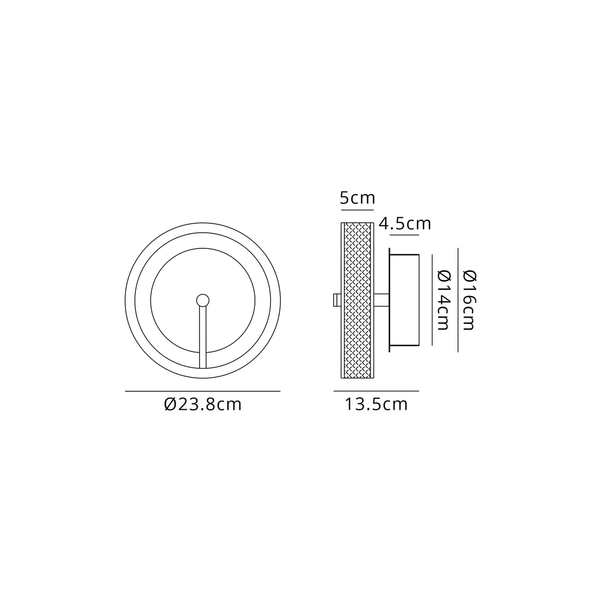 Fabula Alina Wall Light – 23 cm – Black & Brushed Gold