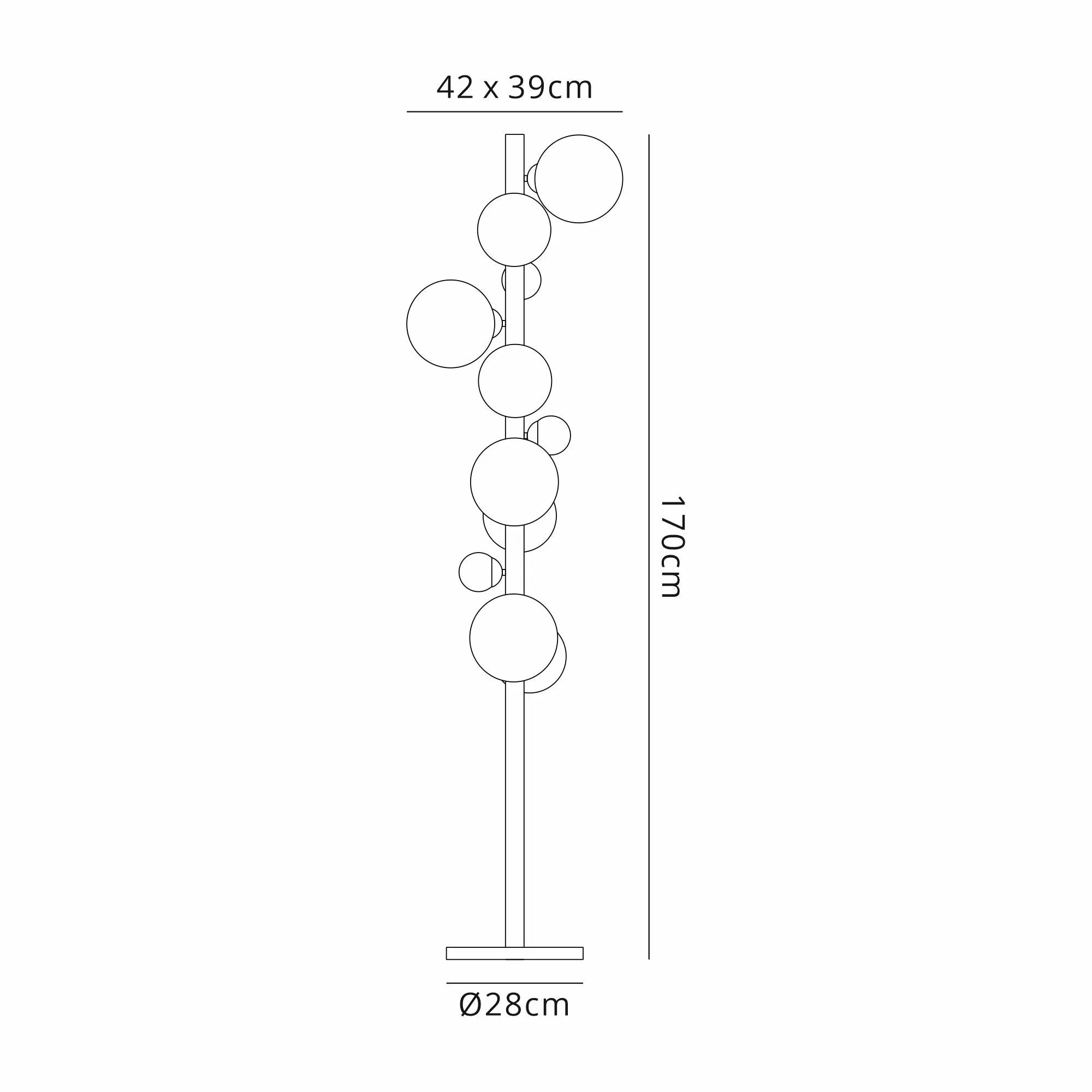 Deacon Floor Lamp 1 Single Light - Satin Black Iridescent Plated Glass
