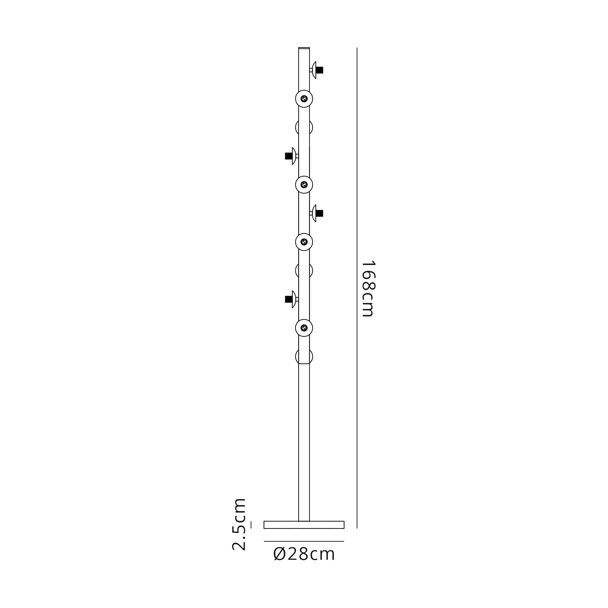 Deacon Floor Lamp Without Shade 1 Single Light - Satin Gold