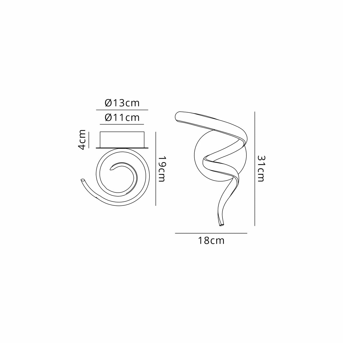 Fabula Bluebell Spiral Wall Light – 18 cm – Champagne Gold