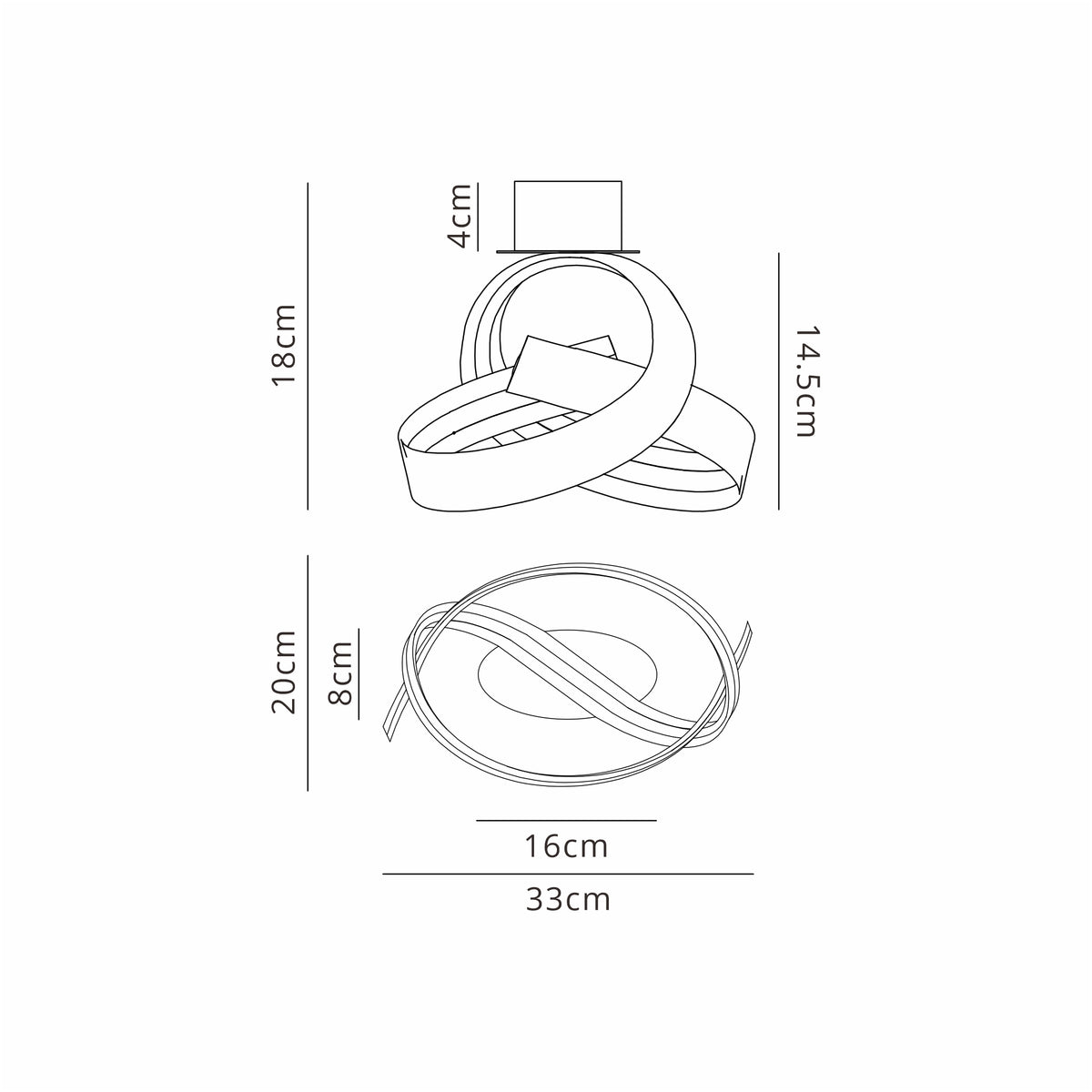 Fabula Laven Loop Wall Light – 33 cm – Dark Grey