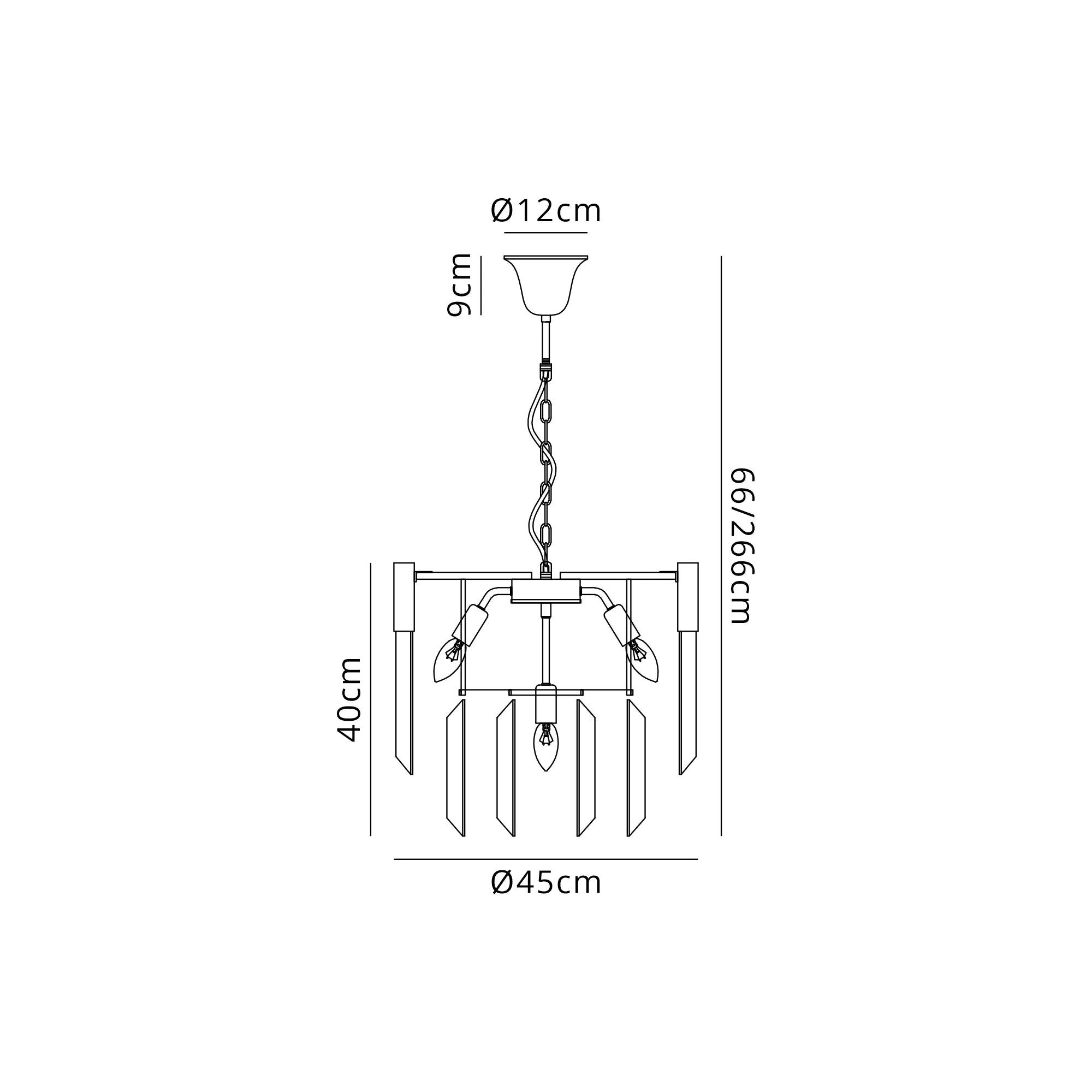 Cedar 45cm Pendant Round 5 Light - Matt Black & Cognac