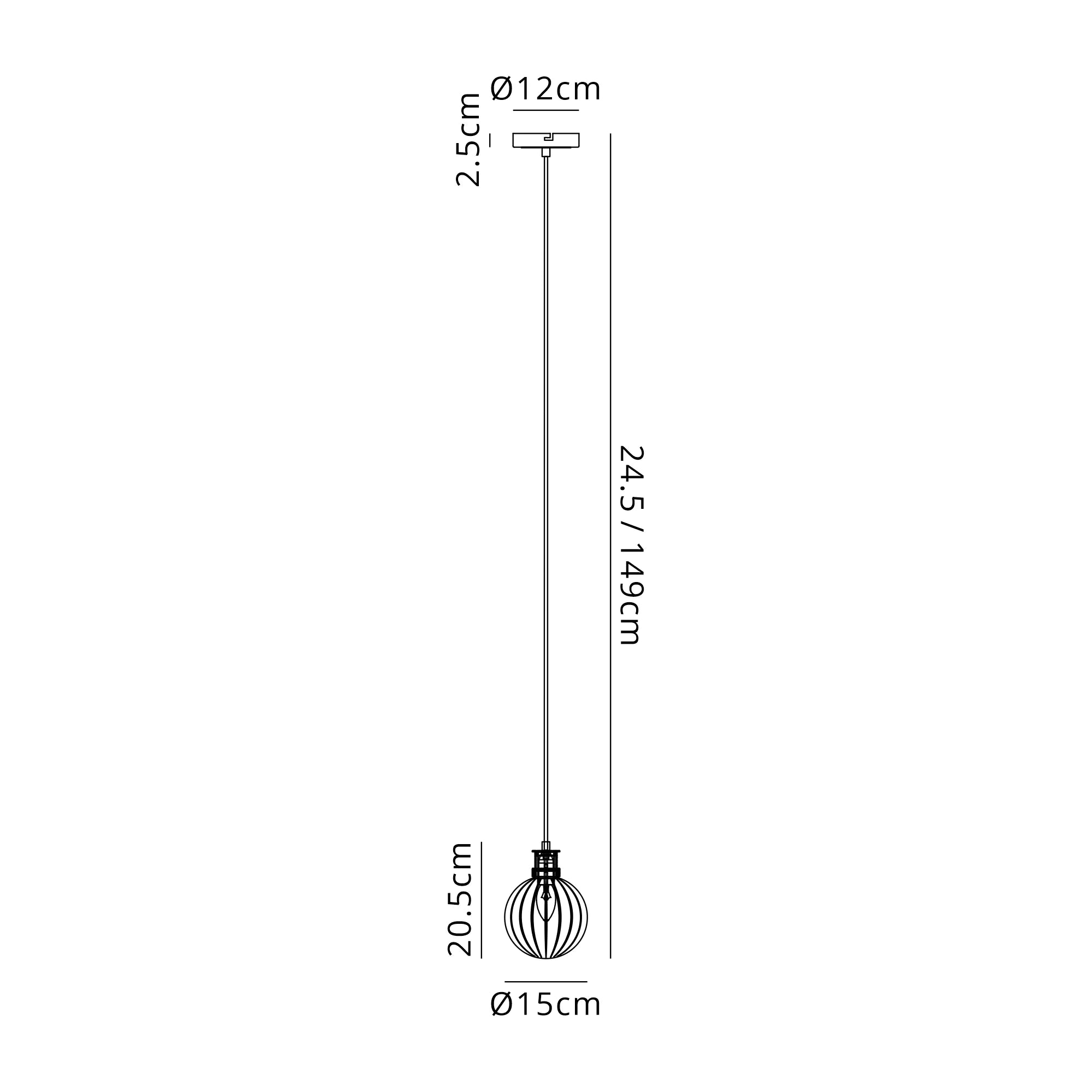 Sycamore Pendant with 15cm Round Segment Glass Shade - Satin Nickel, Smoke Plated & Satin Black