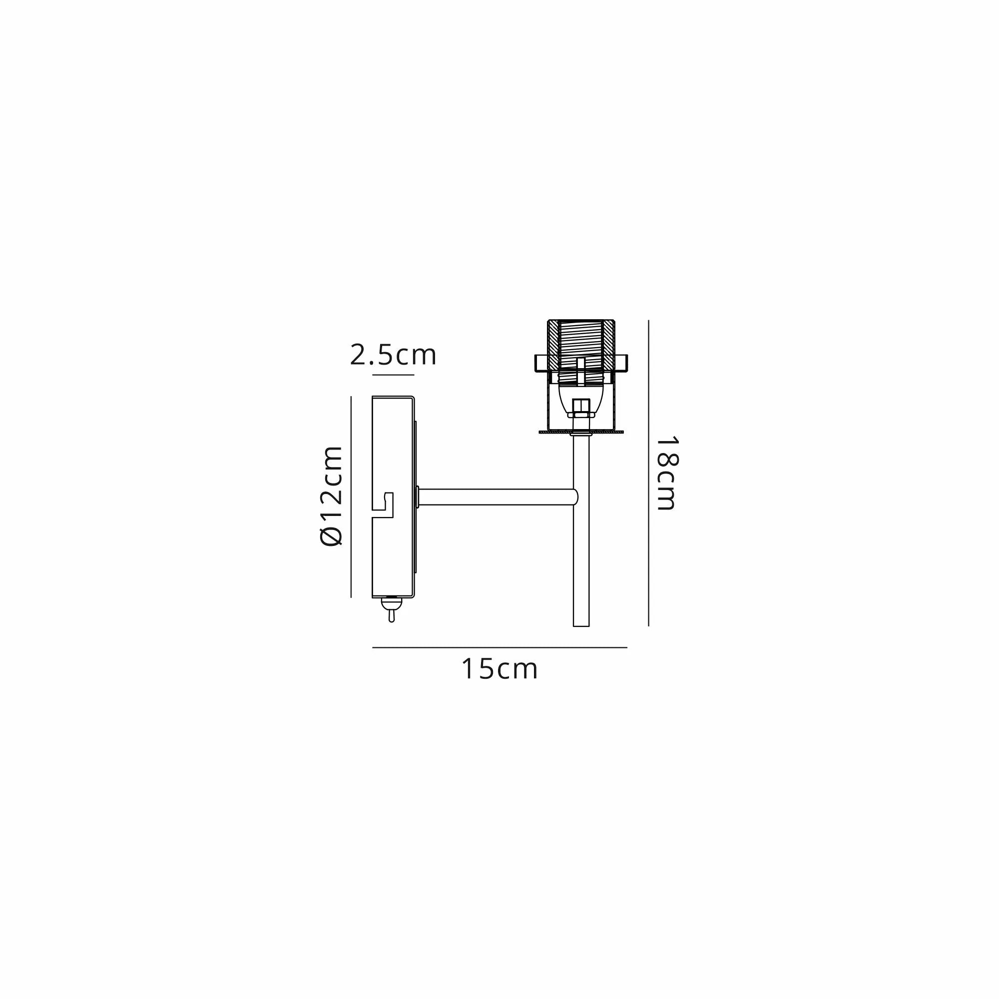 Sycamore Wall Light -Switched Satin Nickel & Satin Black