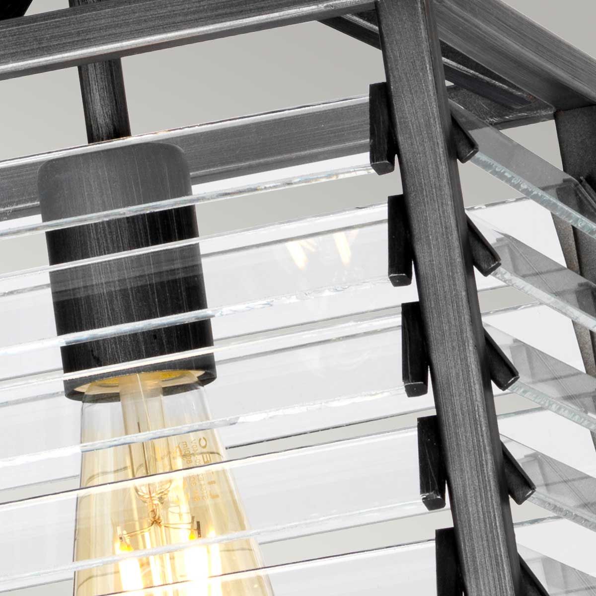 Elstead Louvre Single Pendant - Painted Gunmetal