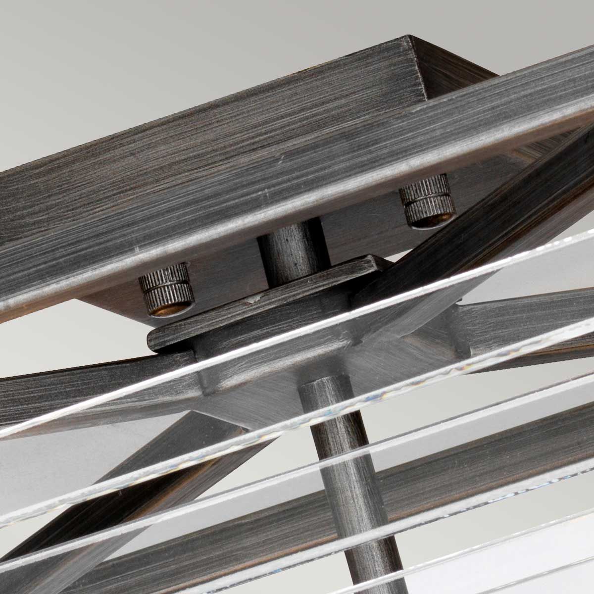 Elstead Louvre 4 Light Flush Fitting - Painted Gunmetal