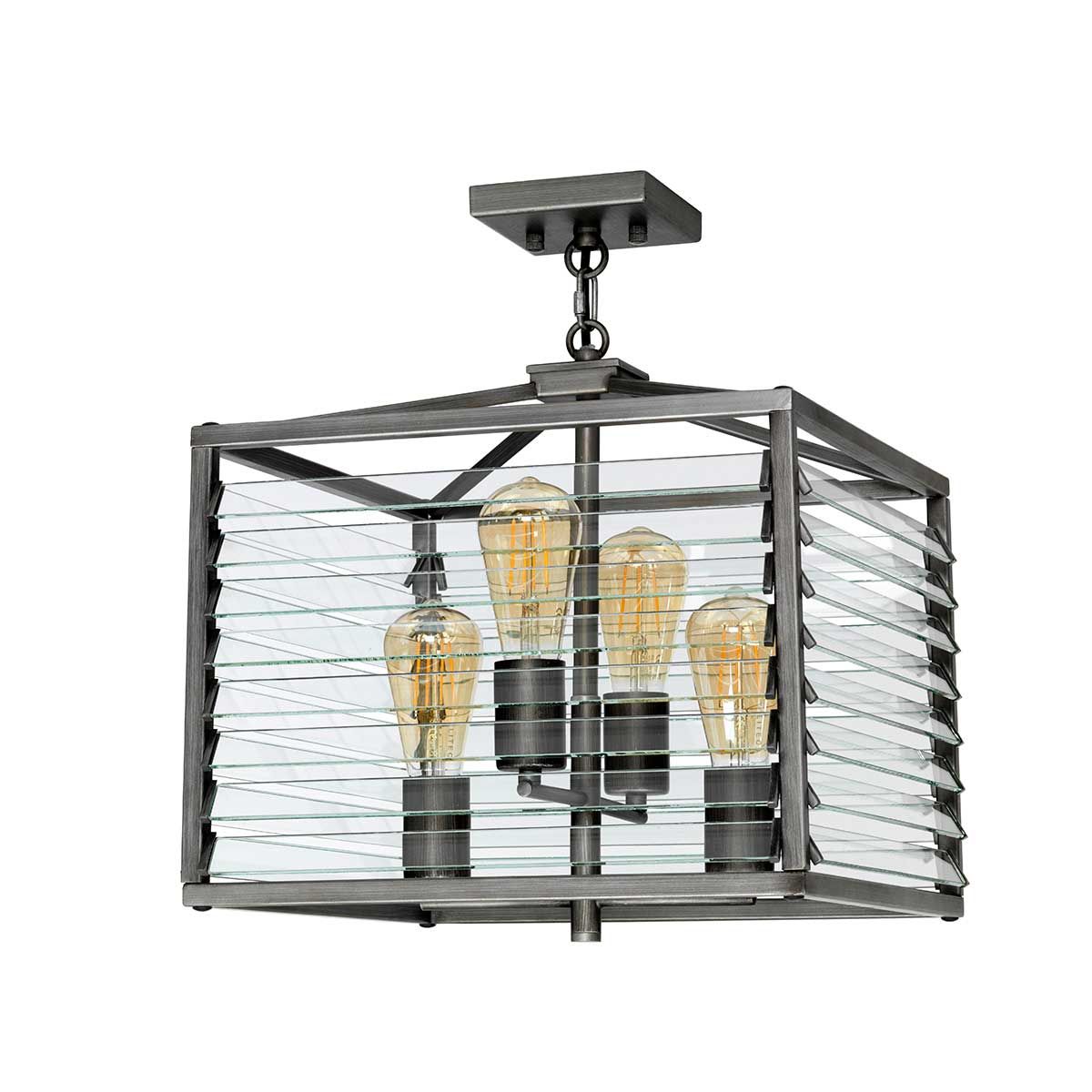 Elstead Louvre 4 Light Pendant - Painted Gunmetal