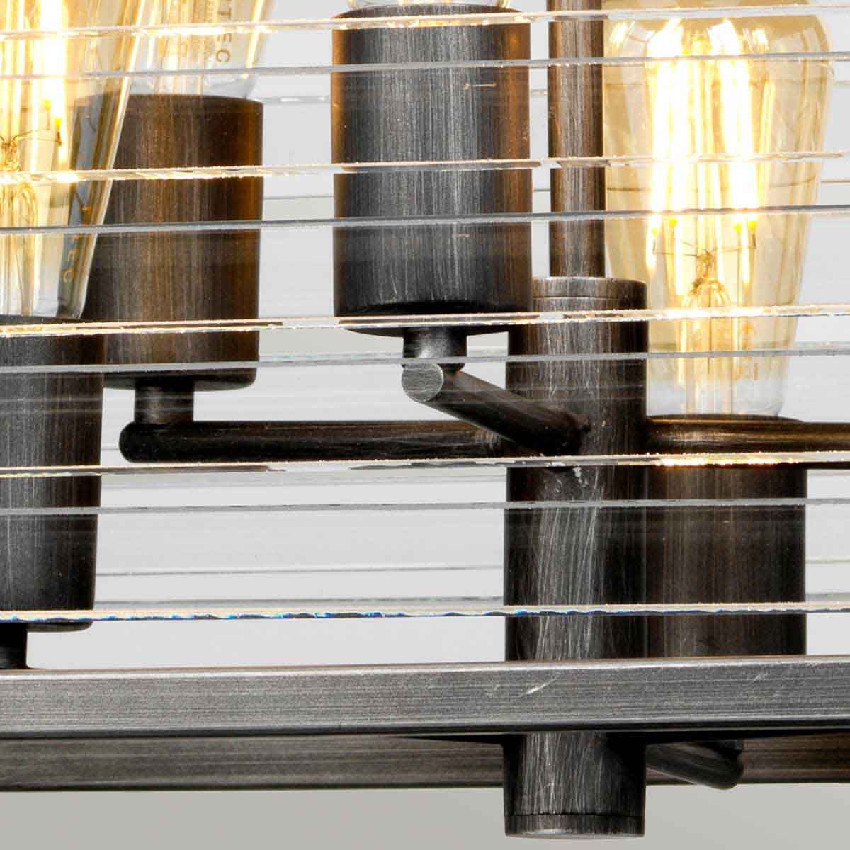Elstead Louvre 6 Light Pendant - Painted Gunmetal