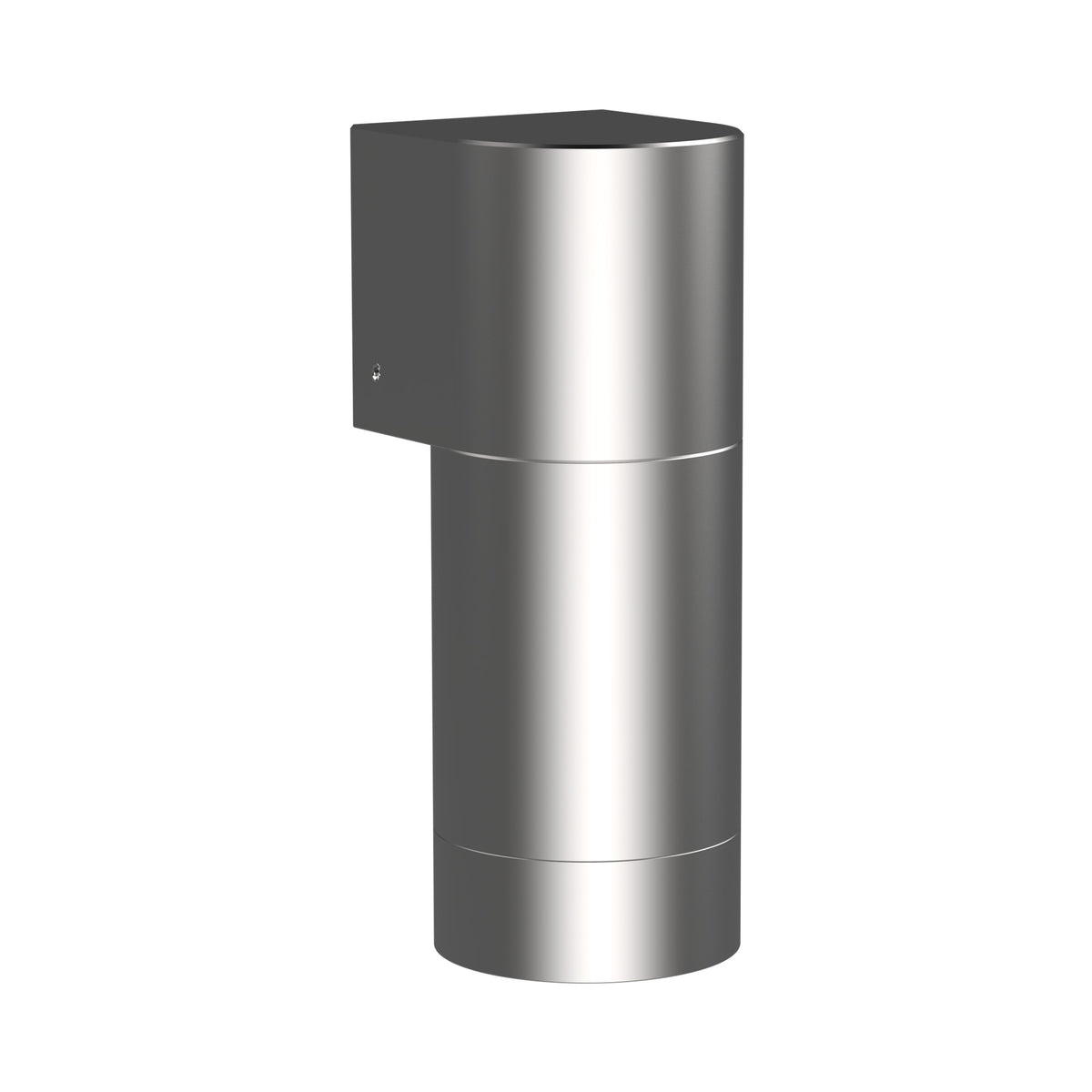 LuxR Modux 2 wall down light in stainless steel, a slim cylinder on a wall mounting plate