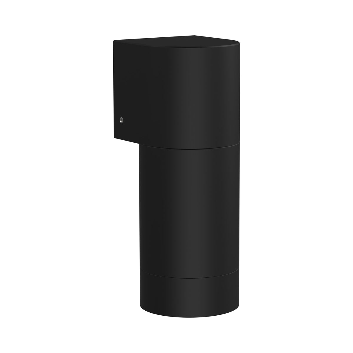 LuxR Modux 4 wall down light in matt black powder coat, a cylinder hanging below a squared wall bracket