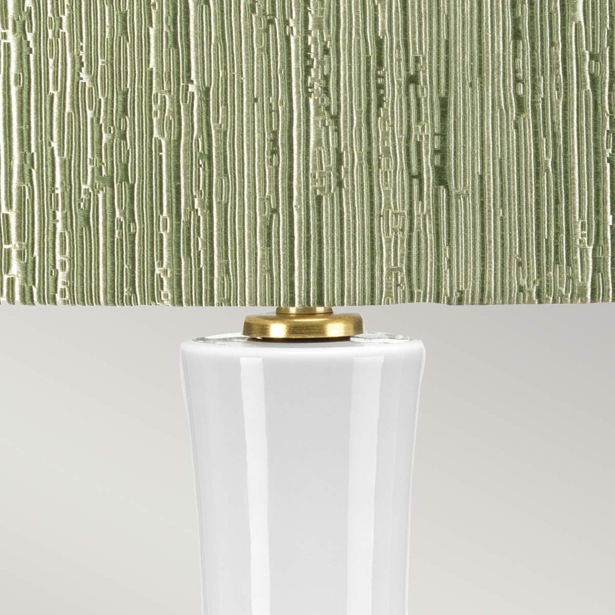 Elstead Milo 1 Light Table Lamp - White, Aged Brass & Green