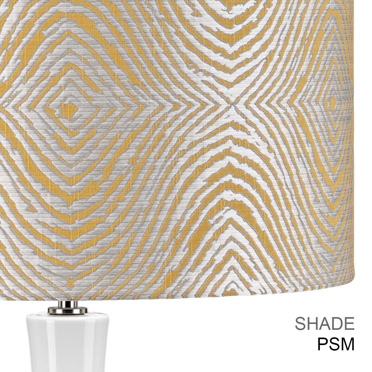 Elstead Milo 1 Light Table Lamp - White, Polished Nickel & Orange