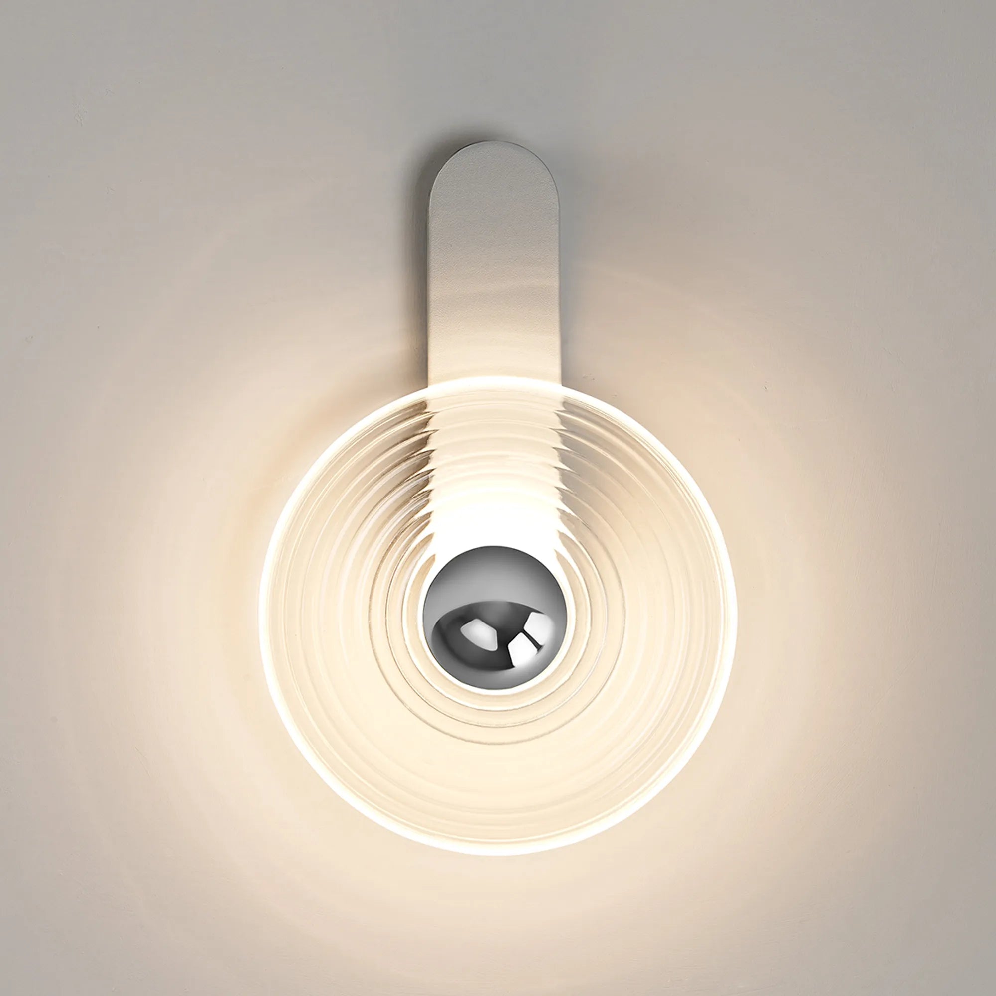 Milton Wall Lamp - Satin White & Clear & Chrome