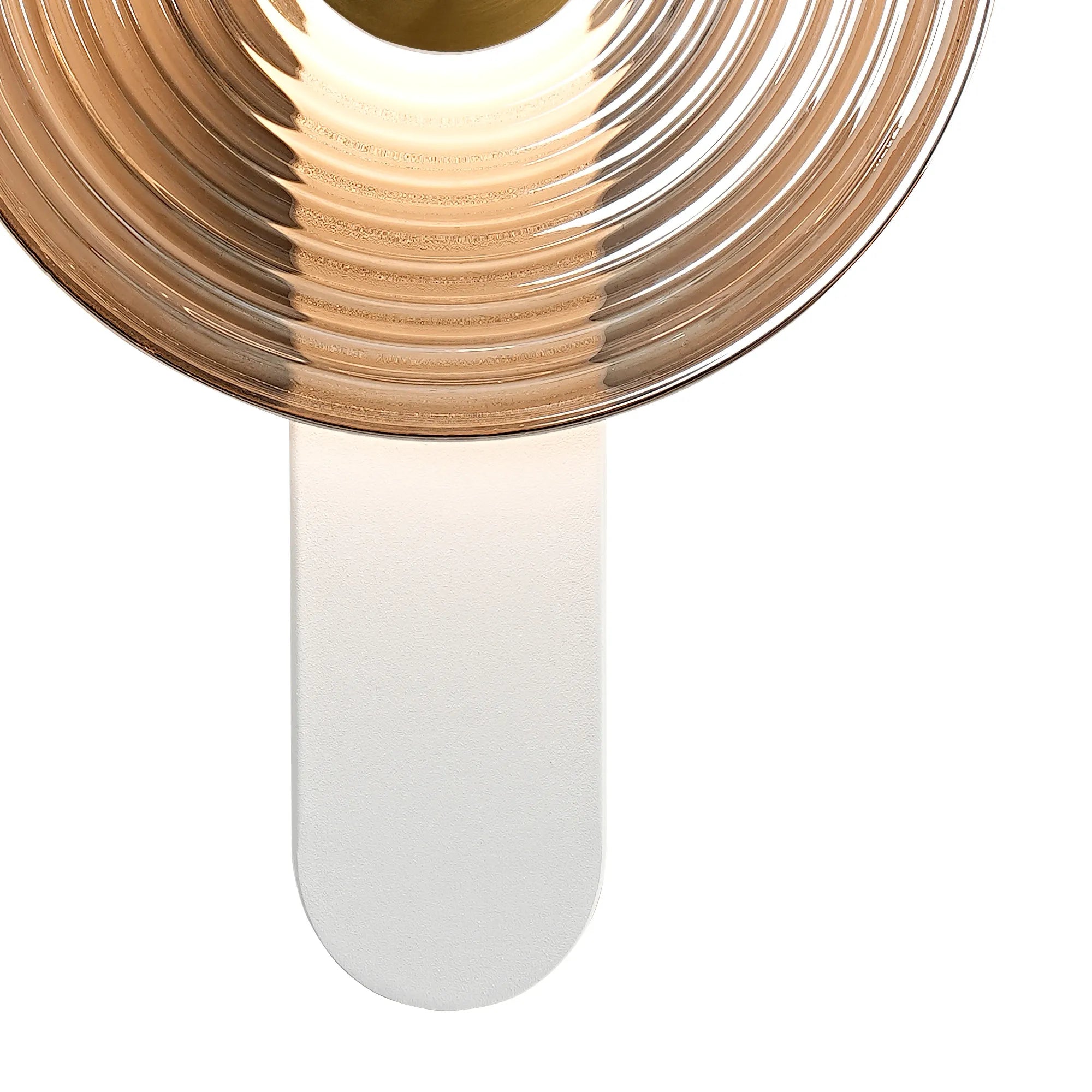 Milton Wall Lamp - Satin White & Smoke & Brass,